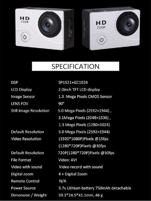 New Private Tooling HD Digital Video Camera action camera With Wireless Security 2 Inch Screen supplier