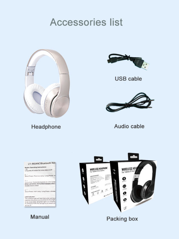 Over Ear Bluetooth 5.0 Headphone Noise Cancelling Wireless Headphone Sports Gaming Headset with Mic supplier
